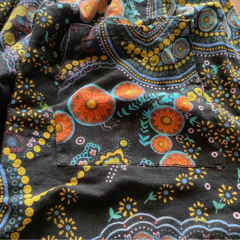 **GIVEAWAY** Paisley Print Bali Yoga Pants with Shirred Waist Size L Boho - Picture 5 of 14